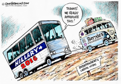 BERNIE ENDORSES HILLARY by Dave Granlund