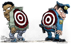 LA POLICIA Y LOS NEGROS SON OBJETIVOS  by Daryl Cagle