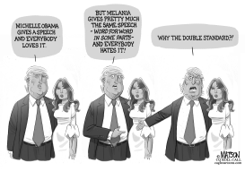 DONALD TRUMP QUESTIONS MELANIA PLAGIARISM CHARGE by RJ Matson