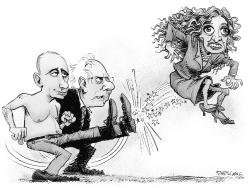 DEBBIE WASSERMAN- SCHULTZ RECIBE LA PATADA by Daryl Cagle