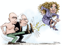 DEBBIE WASSERMAN- SCHULTZ RECIBE LA PATADA  by Daryl Cagle