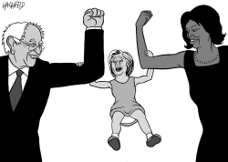 BERNIE, HILLARY, MICHELLE by Rainer Hachfeld