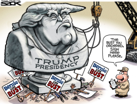 BERNIE OR TRUMP BUST by Steve Sack