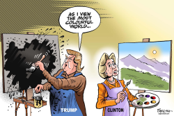 TRUMP, CLINTON WORLD VIEW by Paresh Nath