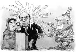 DONALD TRUMP CONTRAATACA A KHIZR KHAN by Daryl Cagle