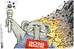 GOP TORCHED by Rick McKee