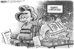 HILLARY SHORT CIRCUIT by Rick McKee