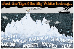 TRUMP TIP OF ANGRY WHITE ICEBERG by Wolverton