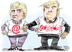 HILLARY AND TRUMP T-SHIRTS by Daryl Cagle