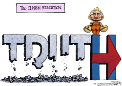 CRUMBLING CLINTON by Nate Beeler