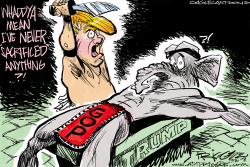 TRUMP SACRIFICES by Milt Priggee