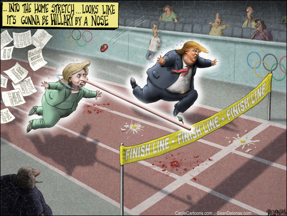  HILLARY TRUMP OLYMPICS by Sean Delonas