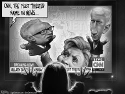 CNN HILLARY BLITZER COOPER GREYSCALE by Sean Delonas