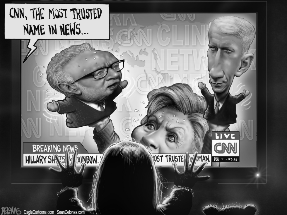  CNN HILLARY BLITZER COOPER GREYSCALE by Sean Delonas