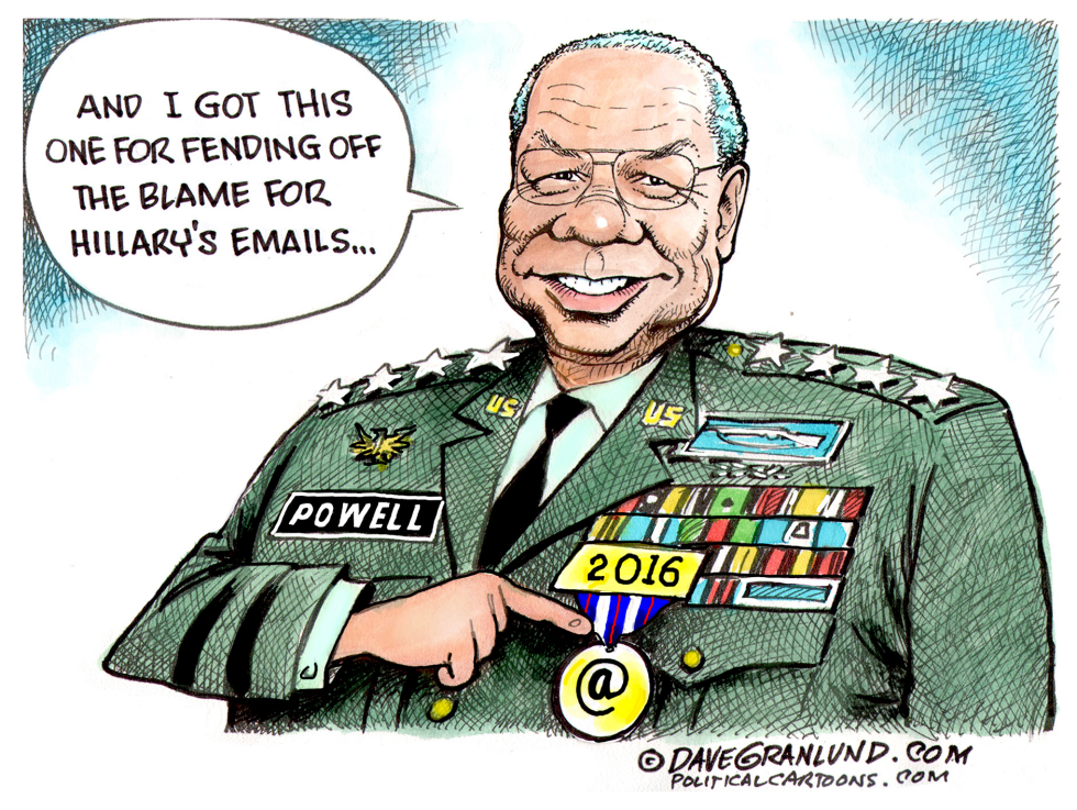  POWELL AND HILLARY EMAILS by Dave Granlund