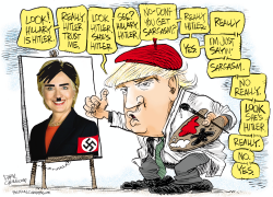 TRUMP PAINTS HILLARY by Daryl Cagle