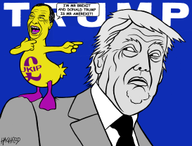 FARAGE SUPPORTS TRUMP by Rainer Hachfeld