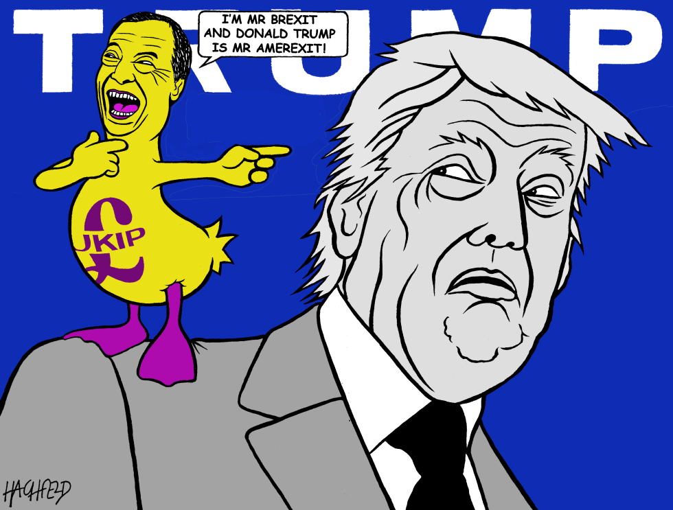  FARAGE SUPPORTS TRUMP by Rainer Hachfeld