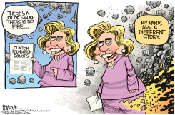 HILLARY PANTS ON FIRE by Rick McKee