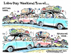 LABOR DAY WEEKEND ROADS by Dave Granlund