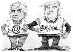 CAMISETAS DE HILLAY Y TRUMP by Daryl Cagle