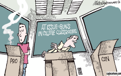 GUNS ON CAMPUS by Mike Keefe