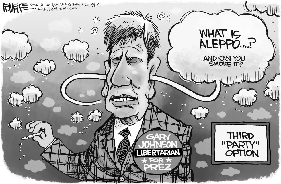  GARY JOHNSON by Rick McKee