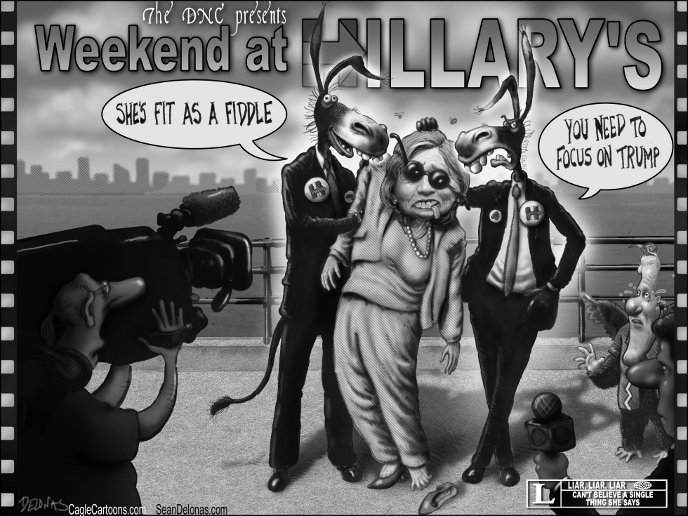  HILLARY CLINTON HEALTH GREYSCALE by Sean Delonas