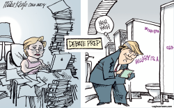 DEBATE PREP by Mike Keefe