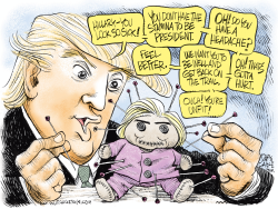 TRUMP AND HILLARY VOODOO DOLL by Daryl Cagle