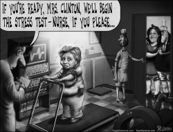 HILLARY CLINTON STRESS TEST GREYSCALE by Sean Delonas