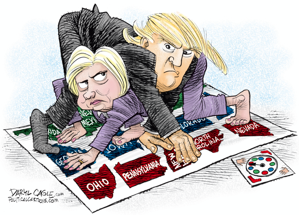  HILLARY AND TRUMP TWISTER by Daryl Cagle