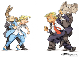 CLINTON Y TRUMP DEBATEN  by RJ Matson