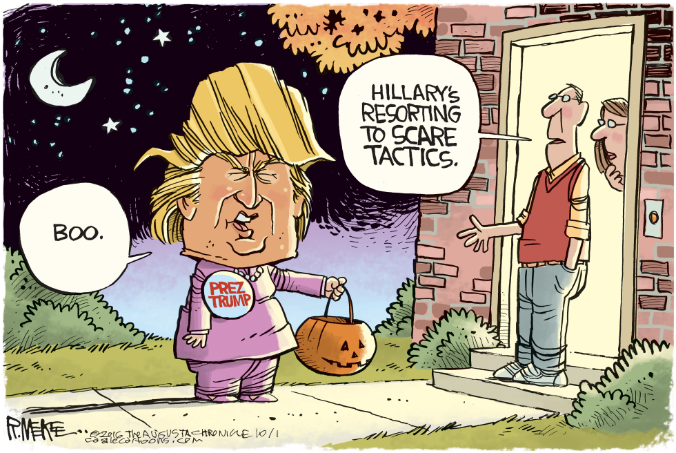  HILLARY SCARE TACTICS by Rick McKee