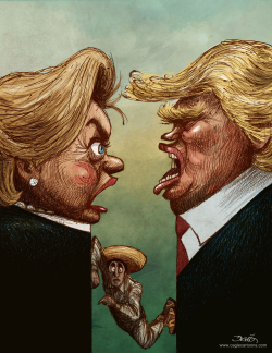 BETWEEN HILLARY AND TRUMP by Dario Castillejos