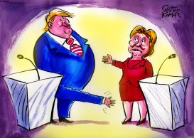 PRESIDENTIAL DEBATE HANDSHAKE by Christo Komarnitski