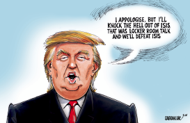 TRUMP DEFENDS HIMSELF IN SECOND DEBATE by Sabir Nazar