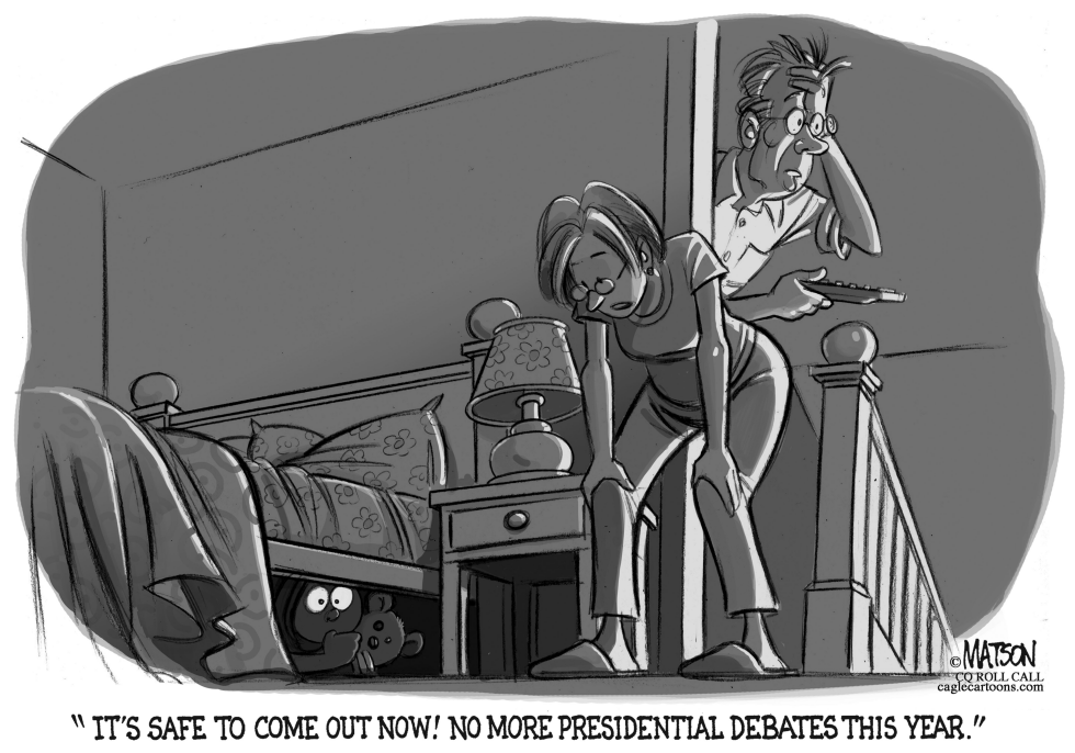  CHILD HIDES FROM PRESIDENTIAL DEBATES by RJ Matson