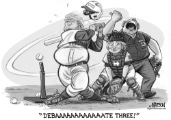 TRUMP GOES DOWN SWINGING AT DEBATES by RJ Matson