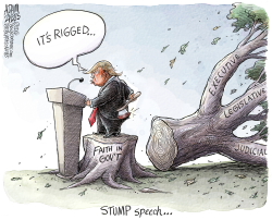 TRUMP STUMP SPEECH by Adam Zyglis