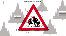 BOMBING SCHOOLS IN SYRIA by Emad Hajjaj