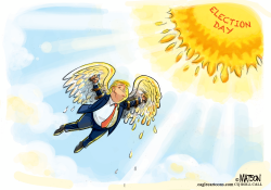 TRUMP AS ICARUS APPROACHING ELECTION DAY by RJ Matson