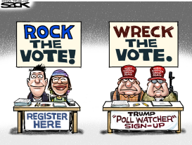 TRUMPY POLL WATCHERS by Steve Sack