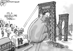 BRIDGES AND WALLS by Pat Bagley