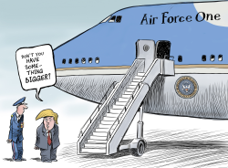 TRUMP'S NEW AIRPLANE by Patrick Chappatte