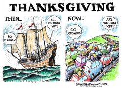 THANKSGIVING THEN AND NOW by Dave Granlund