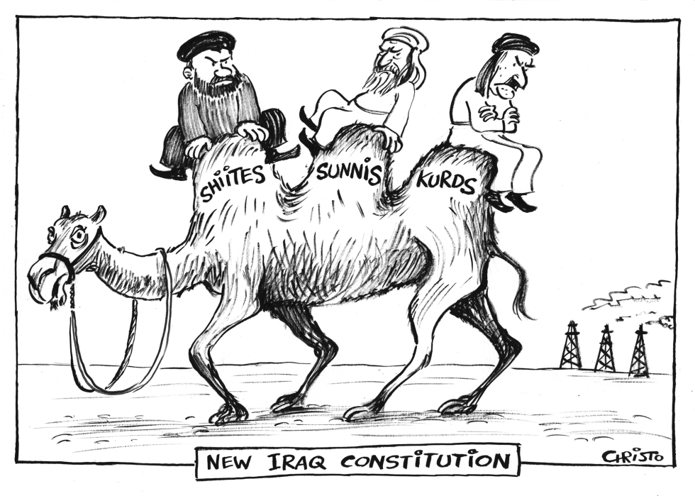  NEW IRAQ CONSTITUTION - B&W by Christo Komarnitski