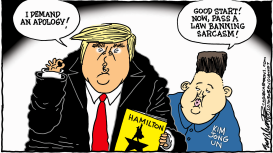 TRUMP WANTS APOLOGY by Bob Englehart