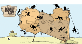 PLANET OF THE APES IN LIBYA by Emad Hajjaj