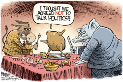 THANKSGIVING FIGHT by Rick McKee